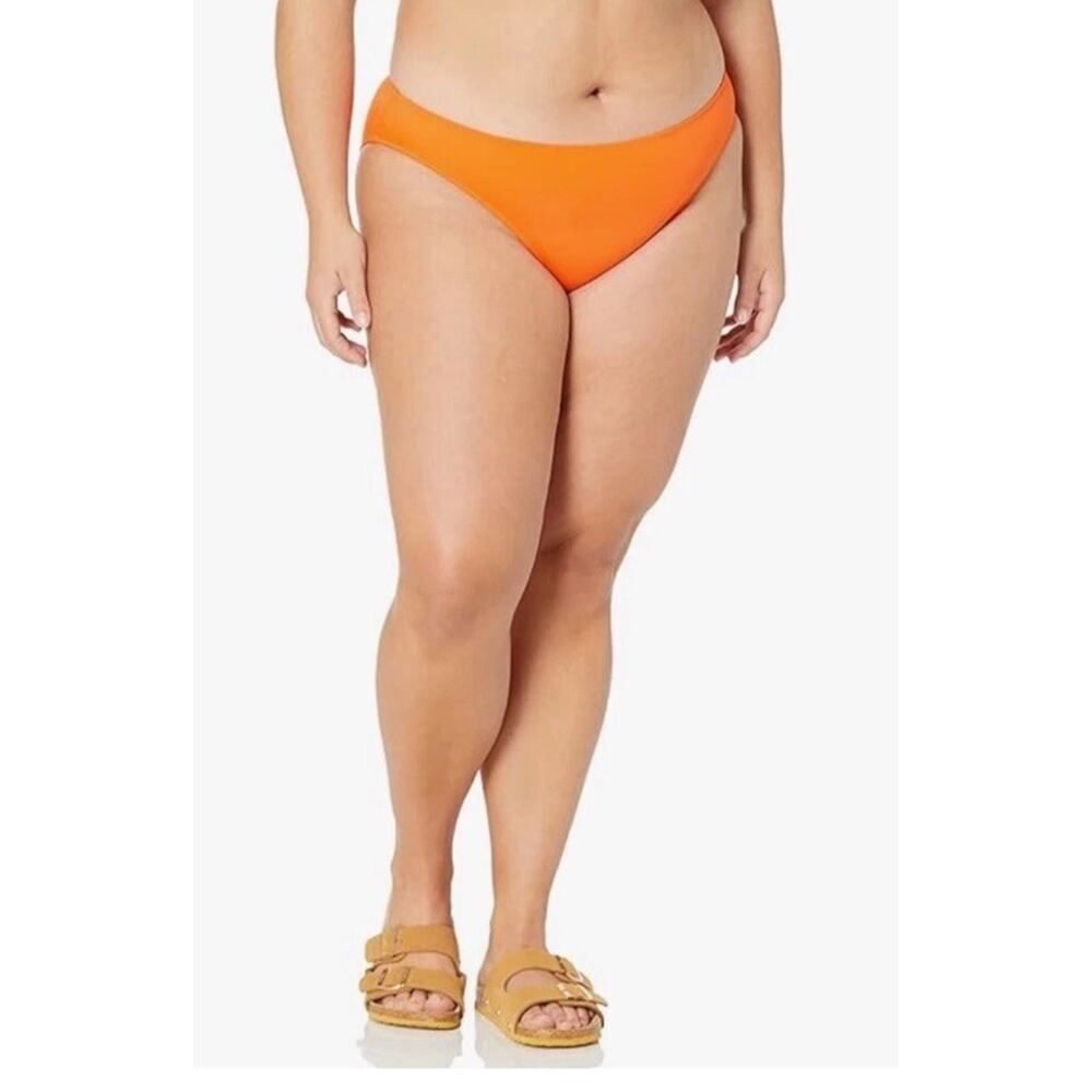 Amazon Essentials Women's Classic Bikini Swimsuit Bottom, Orange, 5 XL